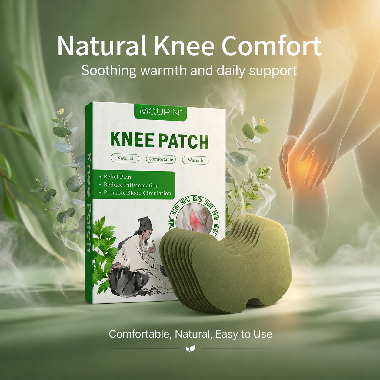 Knee Pain Relief Patches (Pack of 3) (14 Patches Per Pack)