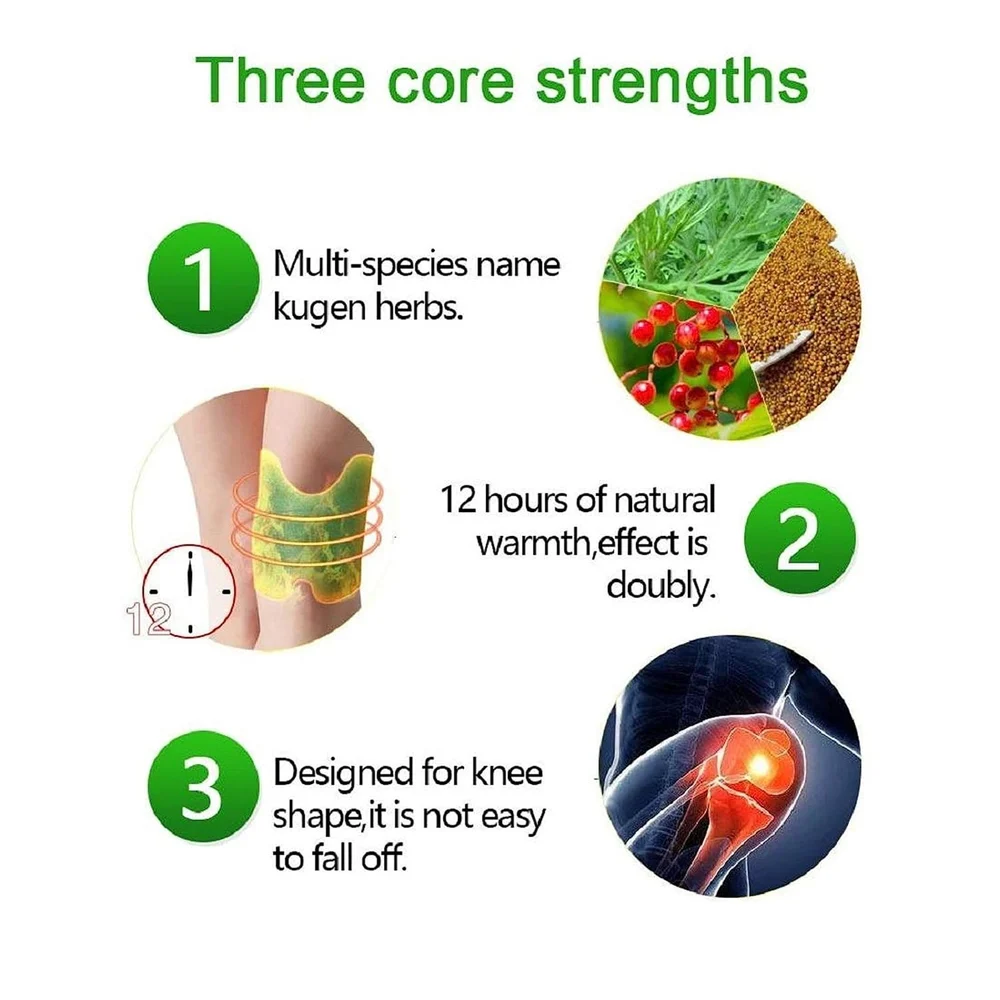 Knee Pain Relief Patches (Pack of 3) (14 Patches Per Pack)